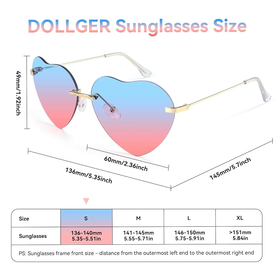 Amazon.com: Dollger Heart Sunglasses for Women Cute Rave